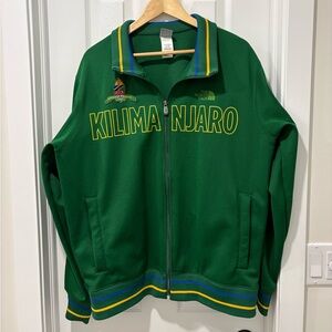The North Face Green Kilimanjaro Zip-Up Track Jacket with Yellow & Blue Trim XL